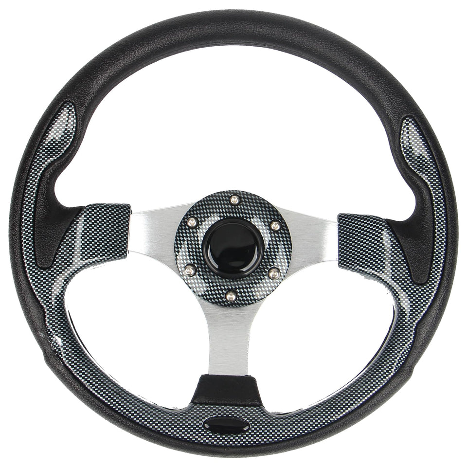YEHICY carbon fiber steering wheel 12-5 inch close up highlights lightweight durability