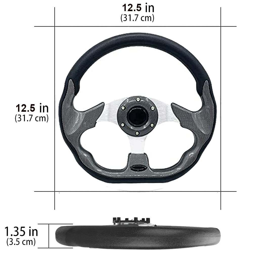 YEHICY carbon-fiber steering wheel for Club Car DS/Precedent—stylish, strong performance.