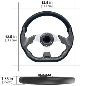 YEHICY carbon-fiber steering wheel for Club Car DS/Precedent—stylish, strong performance.