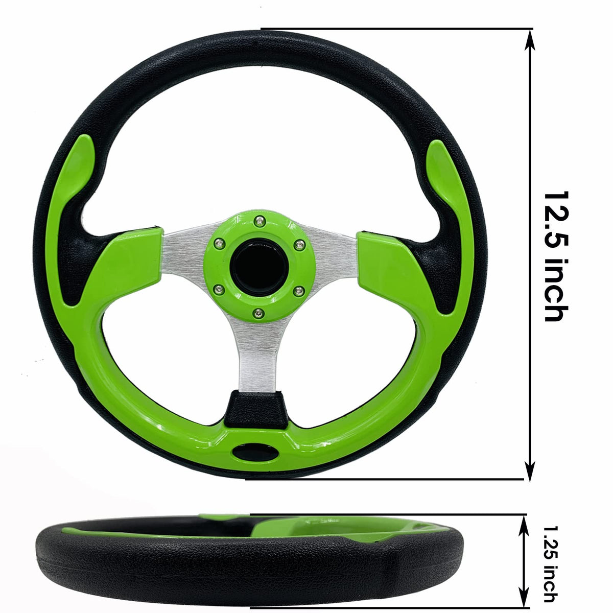 YEHICY Club Car DS steering wheel green finish enhances handling