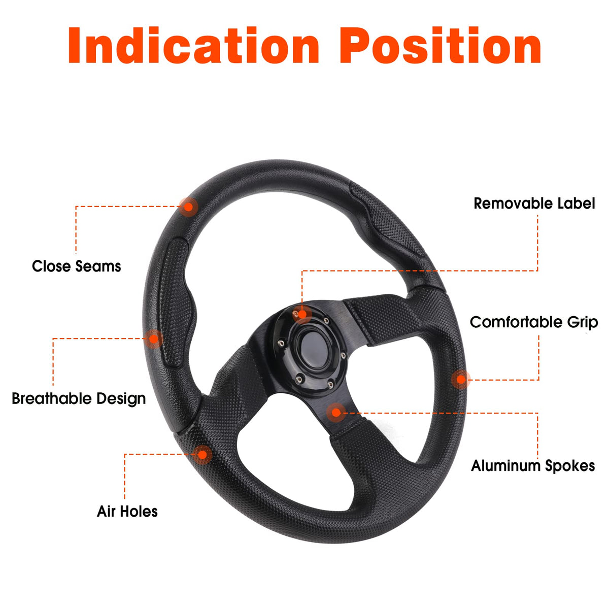 YEHICY flat-bottom design steering wheel highlights extra leg room.