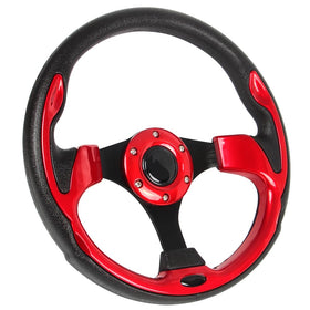 YEHICY red steering wheel with black aluminum frame for secure golf-cart control