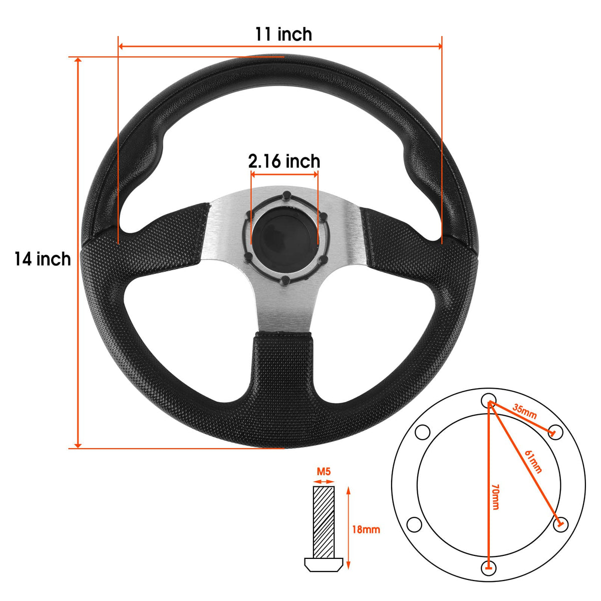 YEHICY universal-fit steering wheel suitable for EZGO TXT RXV and Club Car models