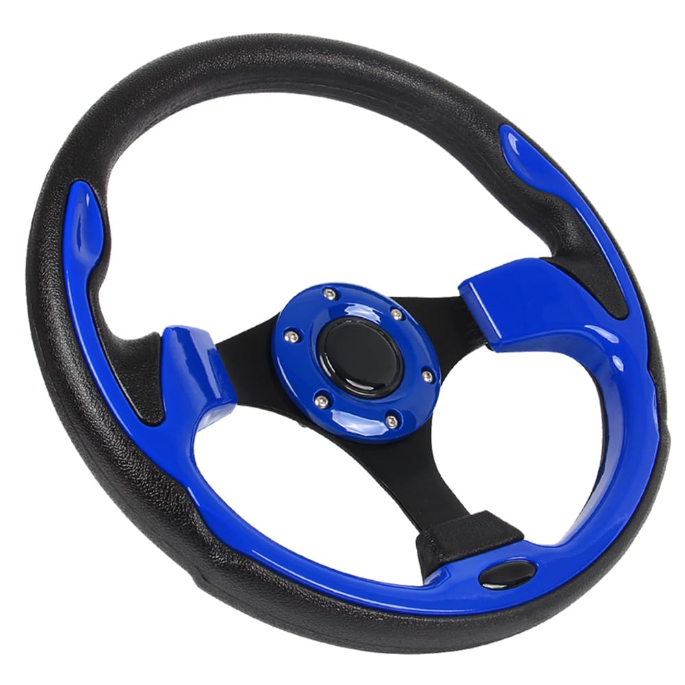 YEHICY universal steering wheel 12.5-inch black aluminum frame for comfortable grip