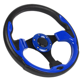 YEHICY universal steering wheel 12.5-inch black aluminum frame for comfortable grip