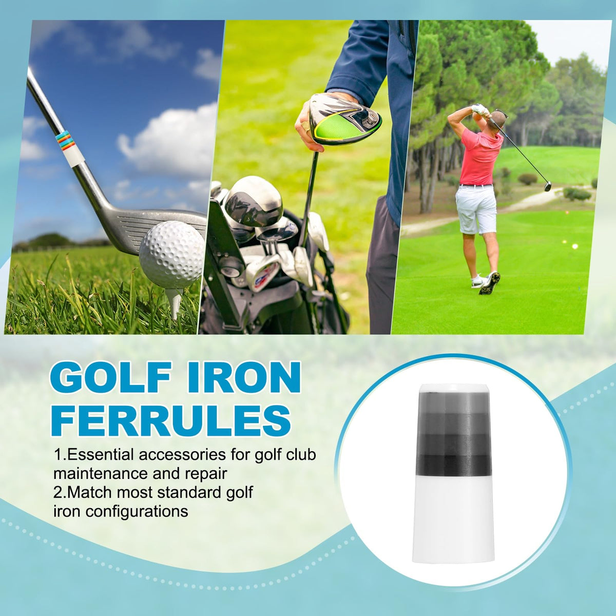 YELARXI ferrule absorbs impact and dampens vibrations for comfortable swings.