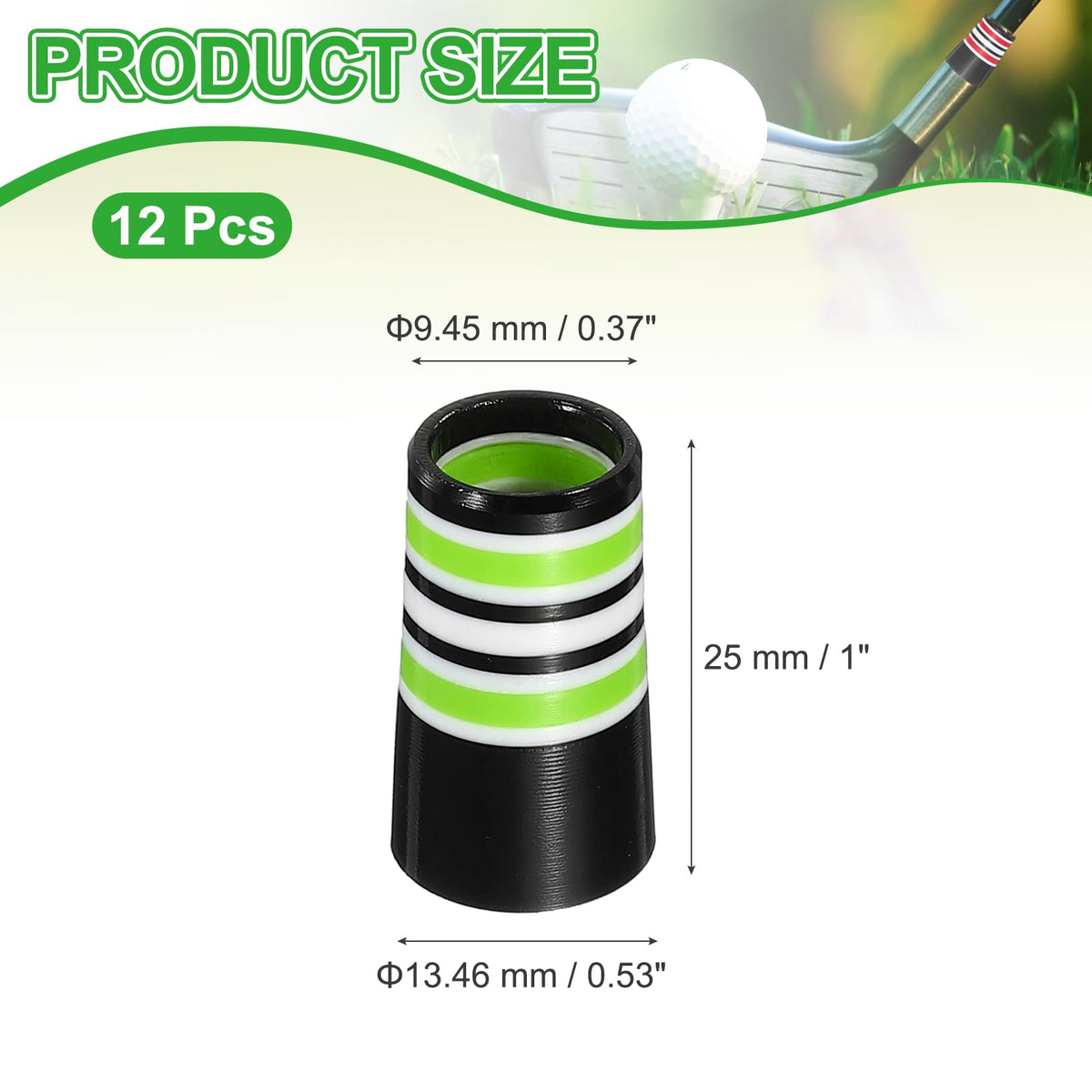 YELARXI ferrules 12-pack green neatly stored for maintenance use