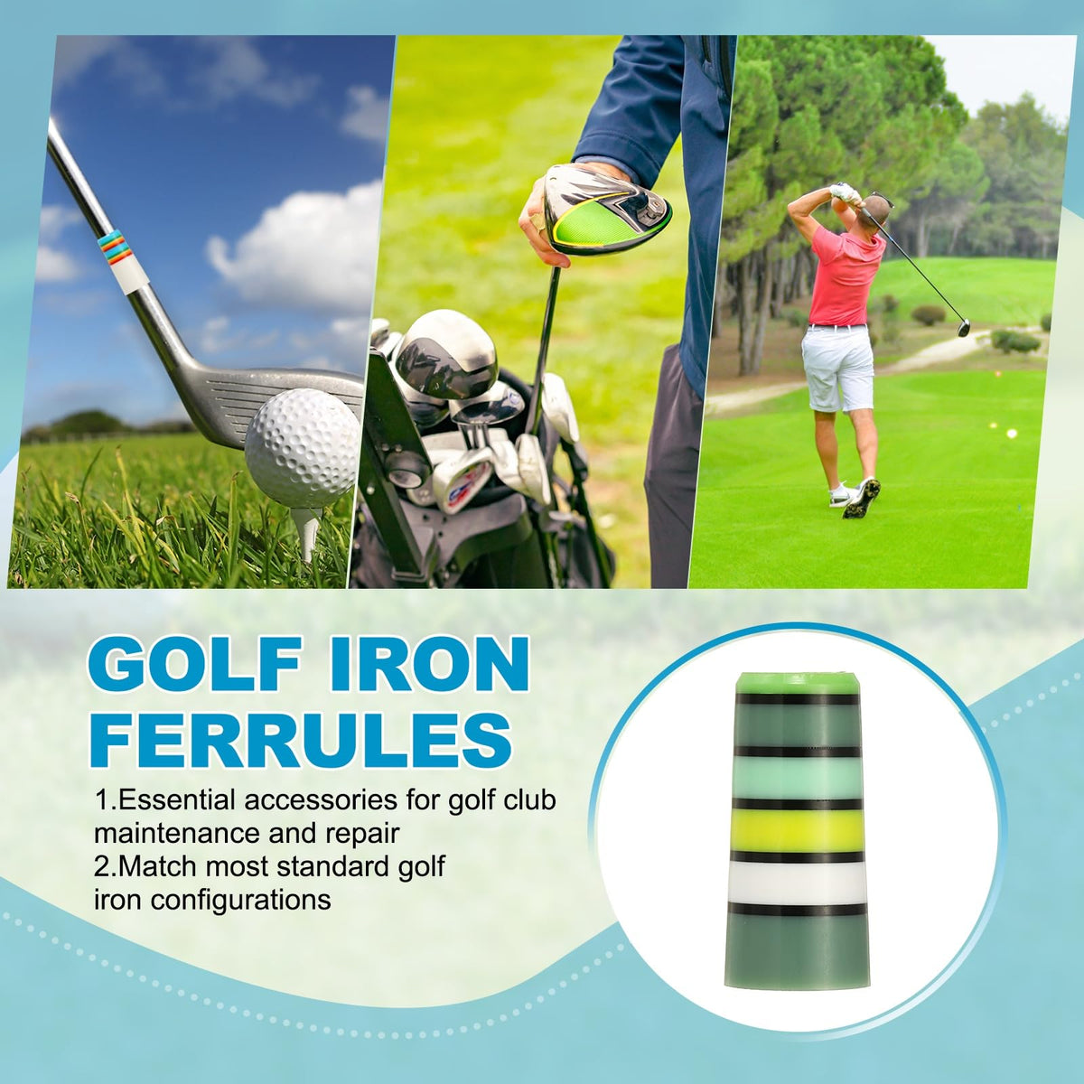 YELARXI ferrules compatible with most irons enabling easy club restoration