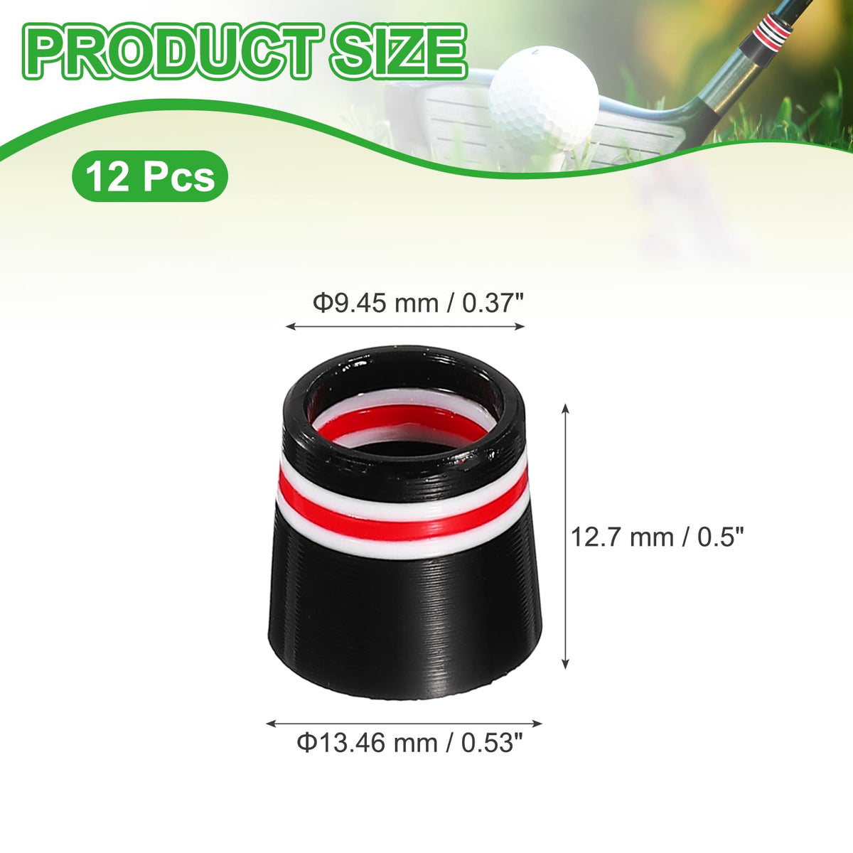 YELARXI red taper tip ferrule close-up highlighting durable cap construction.