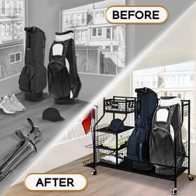Yes4All garage space optimization for golf gear and bags.