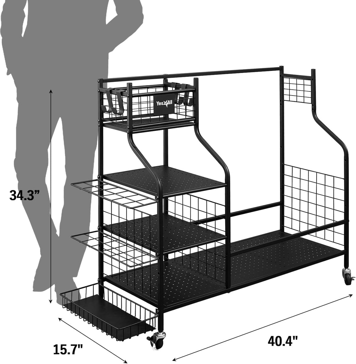 Yes4All golf bag storage stand keeps two bags tidy and accessible.