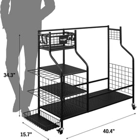 Yes4All golf bag storage stand keeps two bags tidy and accessible.
