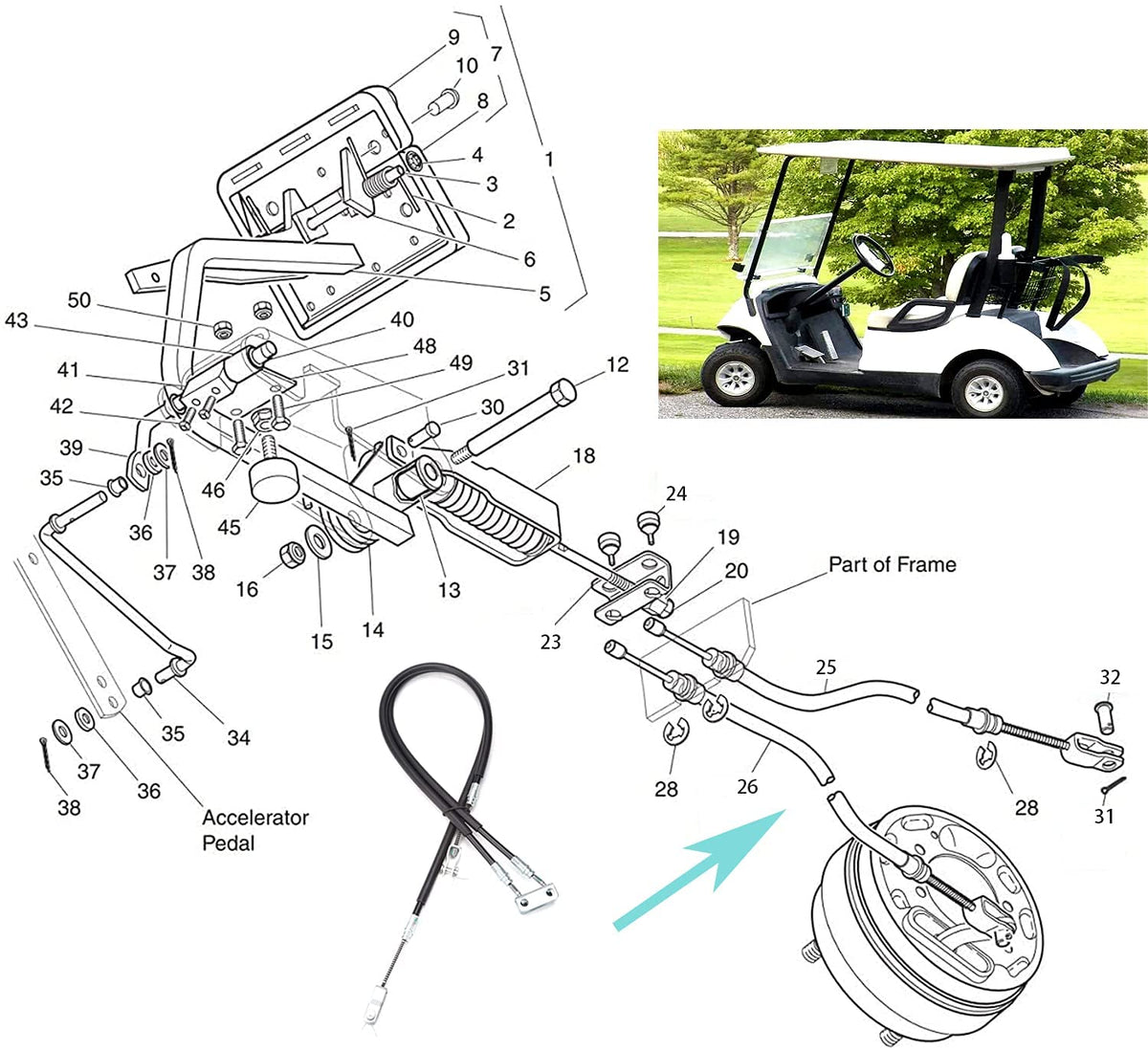 YESHINDA brake cable kit packaging and included hardware.