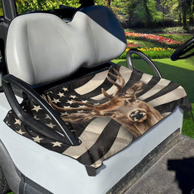 Yewattles American Flag Retro Deer seat cover protects against stains and heat.