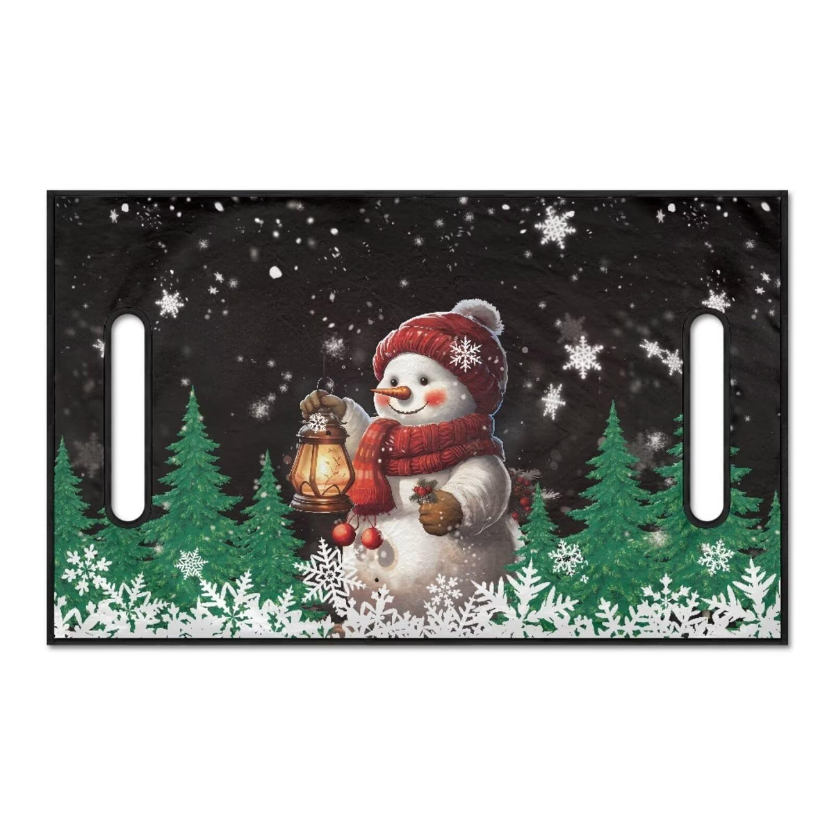 Yewattles Beach Cart Seat Cover Snowman pattern adds festive flair.