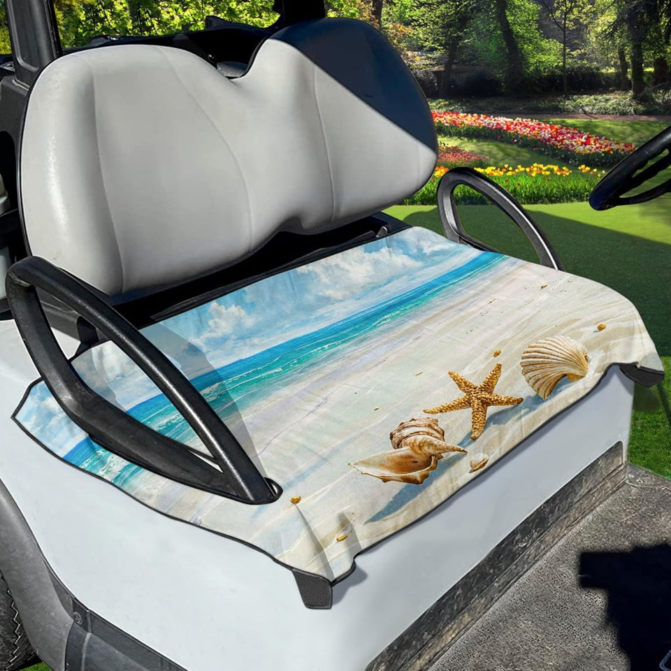 Yewattles Beach Starfish Seat Cover front view showing universal two-seat fit