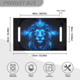 Decorative Yewattles Blue Lion seat cover refreshes the cart exterior.