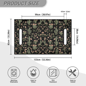 Yewattles cactus-printed seat cover close-up pattern detail highlighting vibrant design.