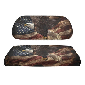 Yewattles Eagle seat cover in colorful patterns refreshes your golf cart interior