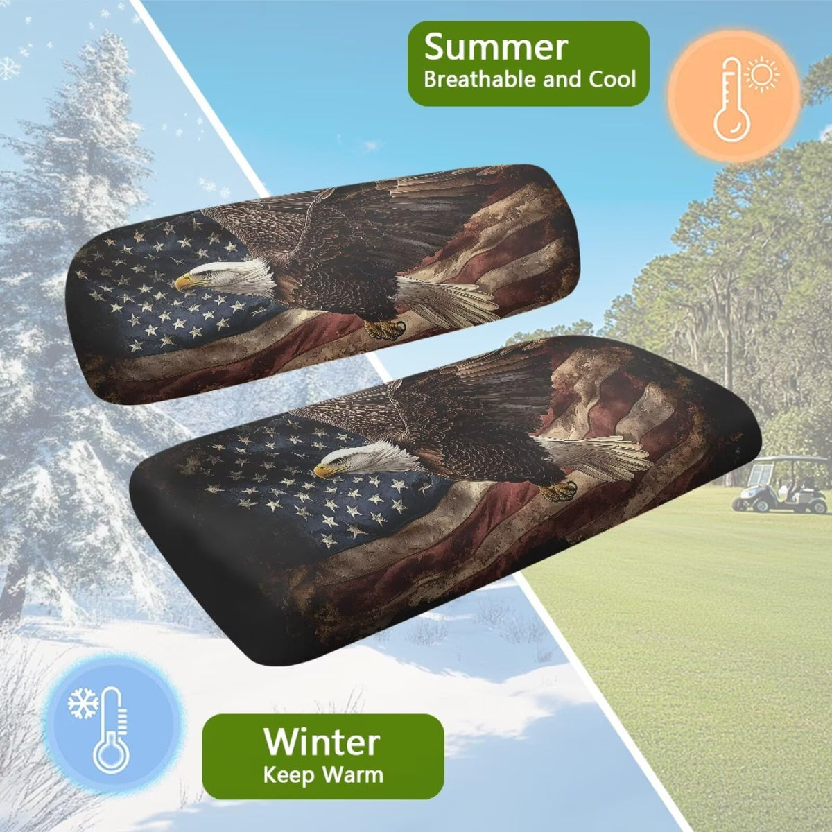 Yewattles Eagle seat cover provides breathable comfort on sunny days