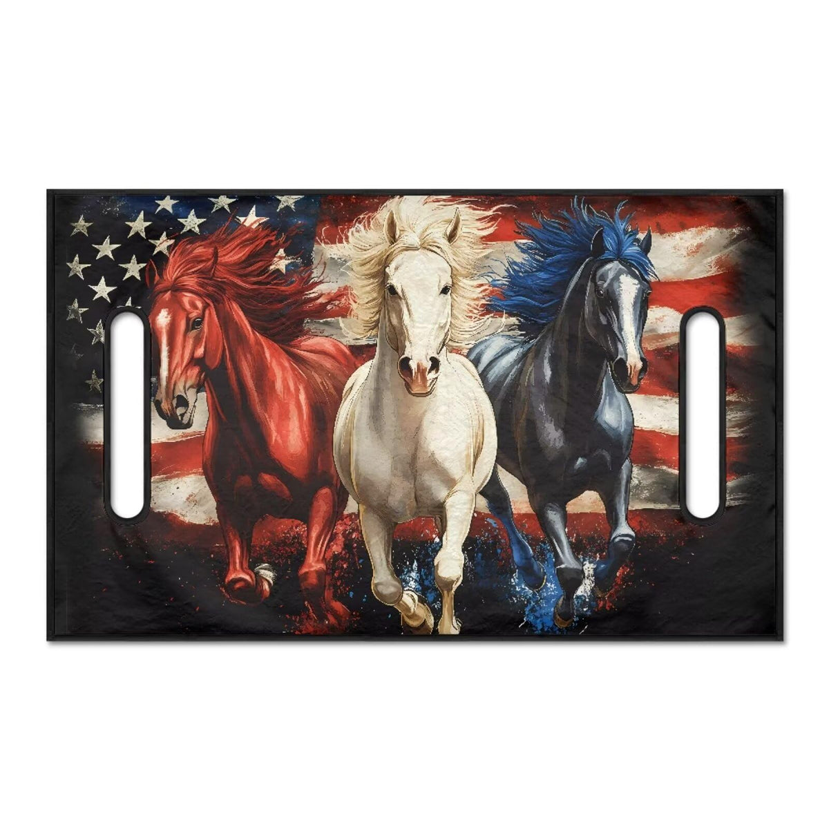 Yewattles golf cart seat cover with American flag horse cart design offers durable outdoor decor