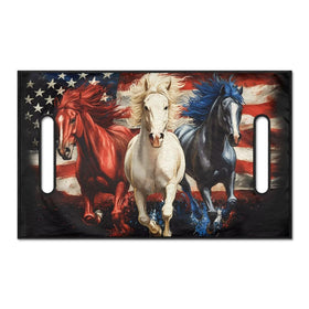 Yewattles golf cart seat cover with American flag horse cart design offers durable outdoor decor
