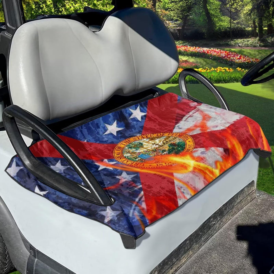 Yewattles golf cart seat cover with palm leaf pattern protects seats and refreshes exterior