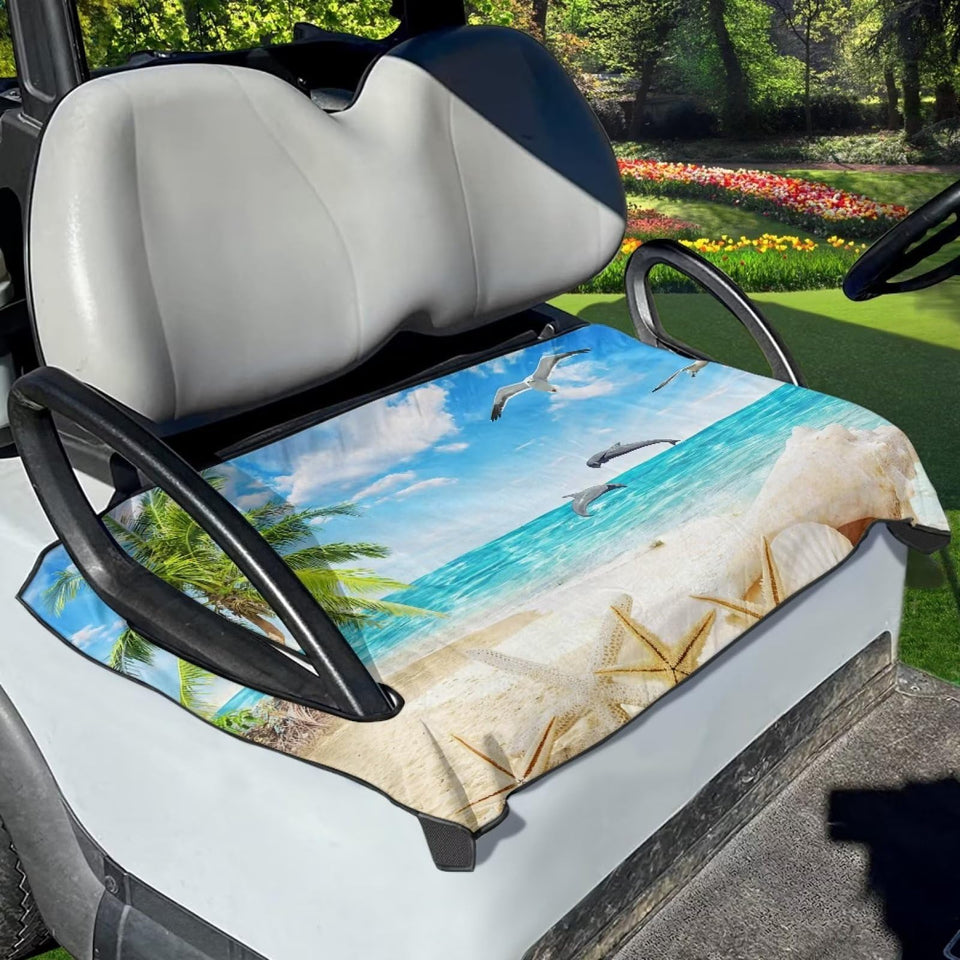 Yewattles palm leaf pattern seat cover protects golf cart seats and refreshes style