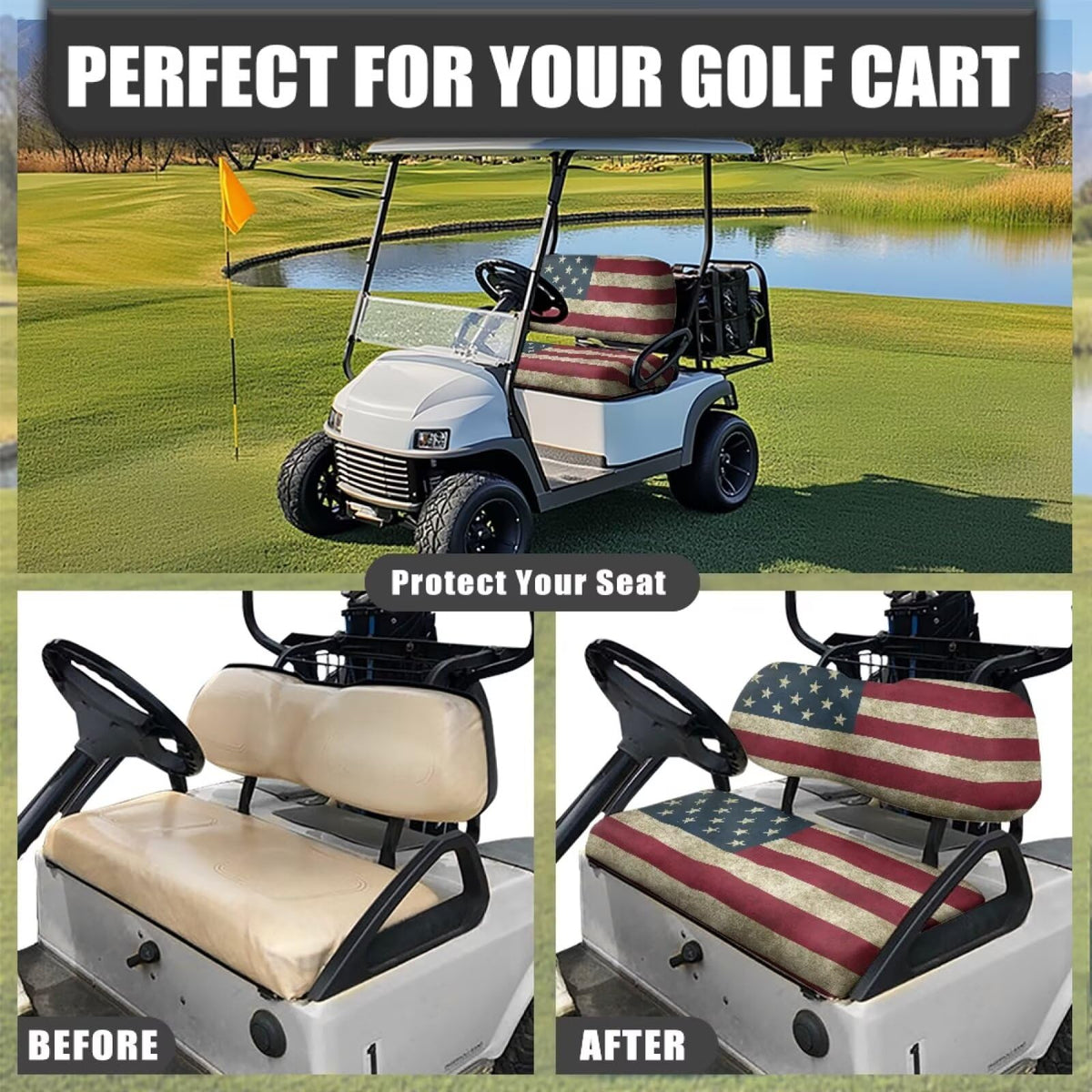 Yewattles polyester golf cart seat cover material, durable and resilient