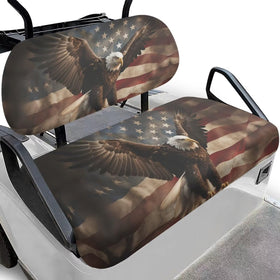 Yewattles Vintage Fly Eagle seat cover on universal fit cart enhances comfort and style