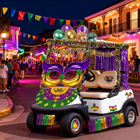 Colorful Mardi Gras masks enhance the party look with detail and texture.