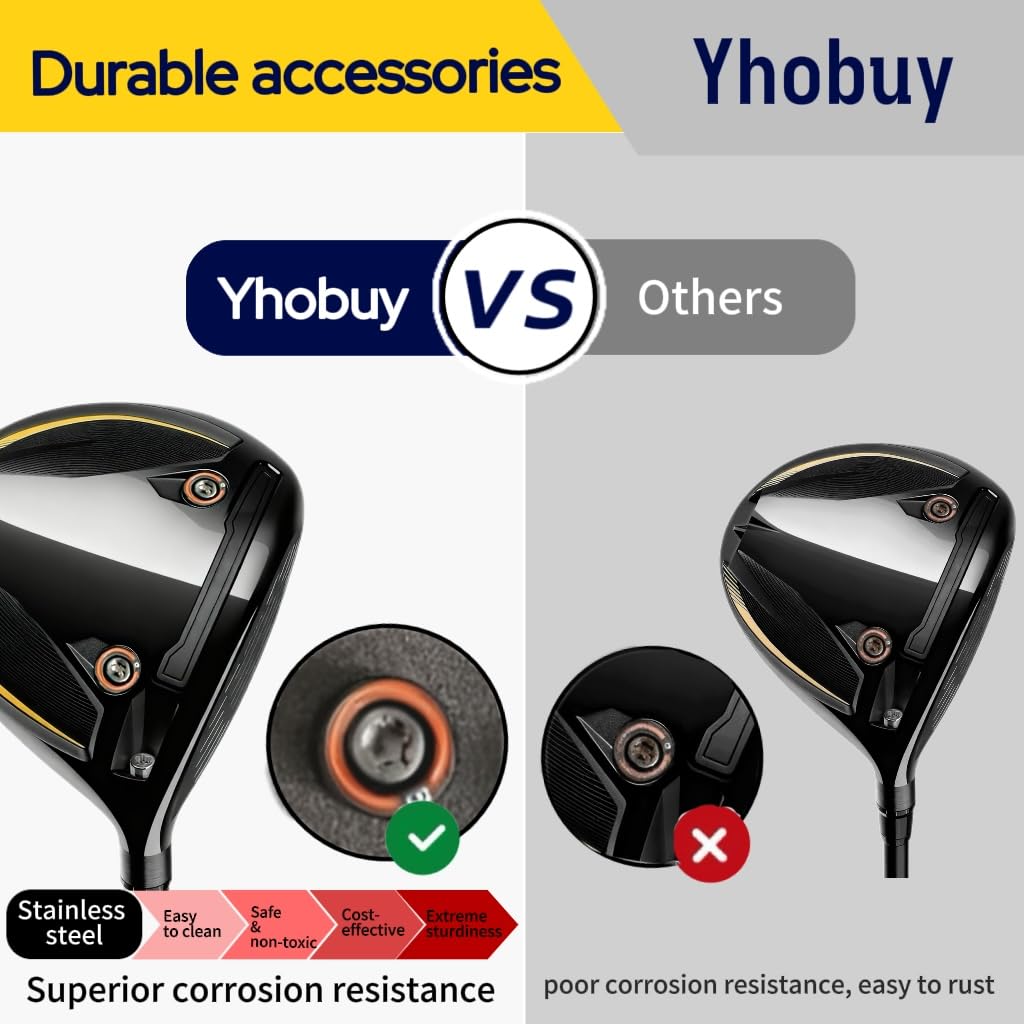 YhoBuy weight set allows swing weight customization for improved ball flight outcomes.