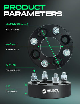 YHTAUTO 62mm center bore reference indicating hub compatibility.