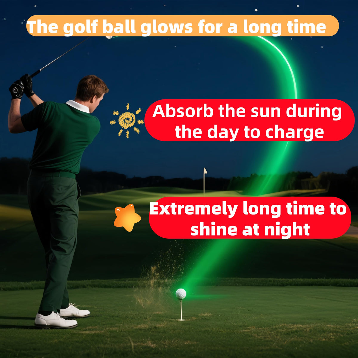 Yi Dong durable luminous golf balls endure 800+ hits without fading.