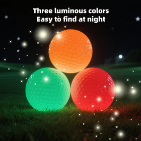 Yi Dong night golf pack in red, orange, green for high visibility.