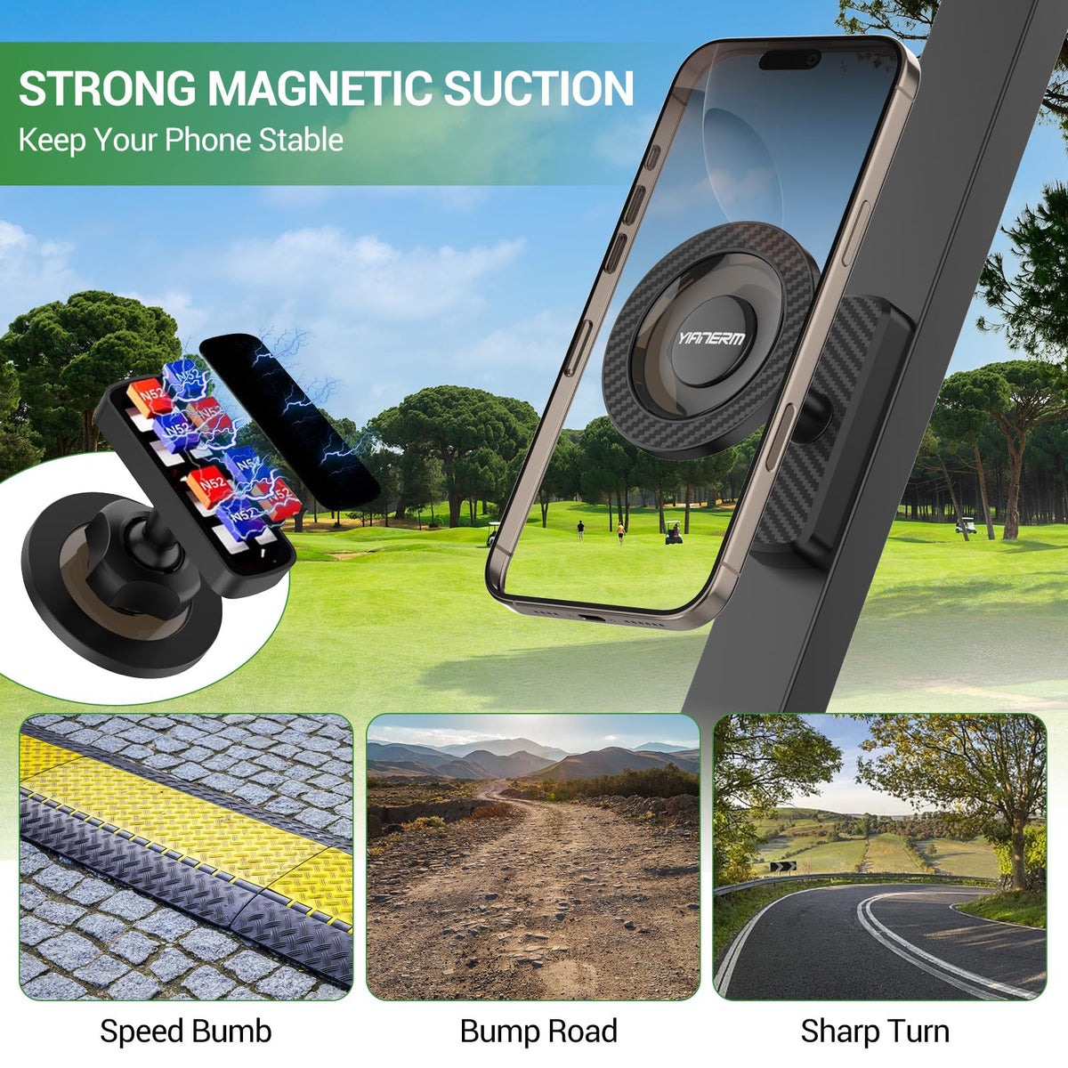 Yianerm magnetic head ring provides versatile attachment for non-magnetic devices.