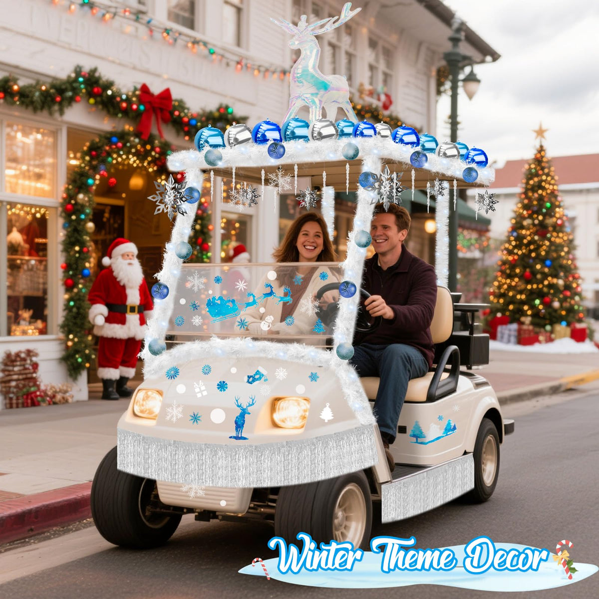 YIBOBO white snowflakes brighten outdoor holiday displays