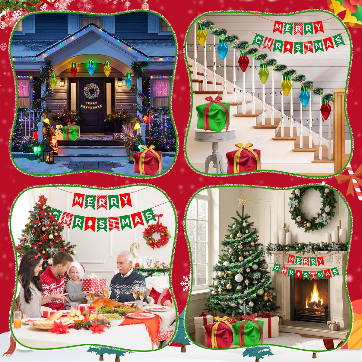 YIBOBO banner, garlands and lights complete holiday setup