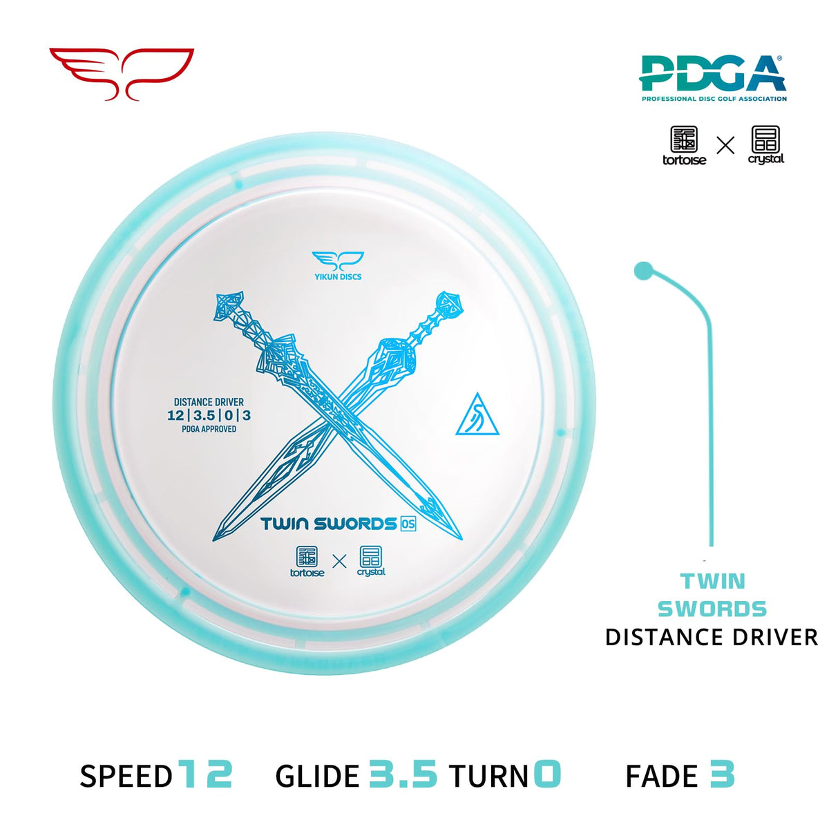 Yikun Crystal Series disc with jewel-like shine, PDGA approved for tournament play
