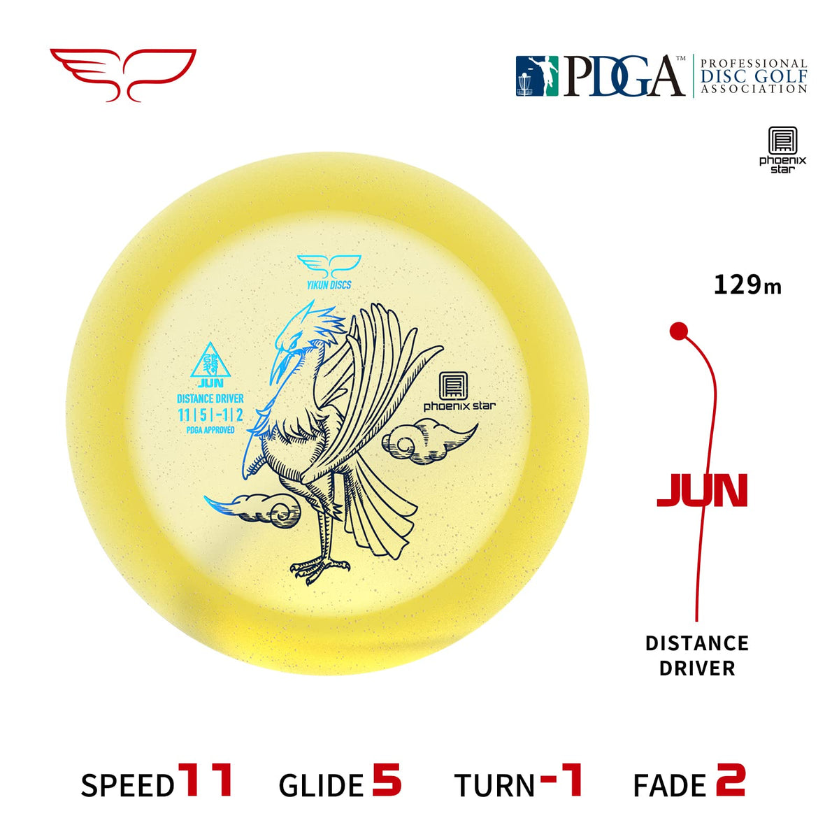 Yikun Jun grip with gummy Phoenix Star plastic for secure throws in windy conditions