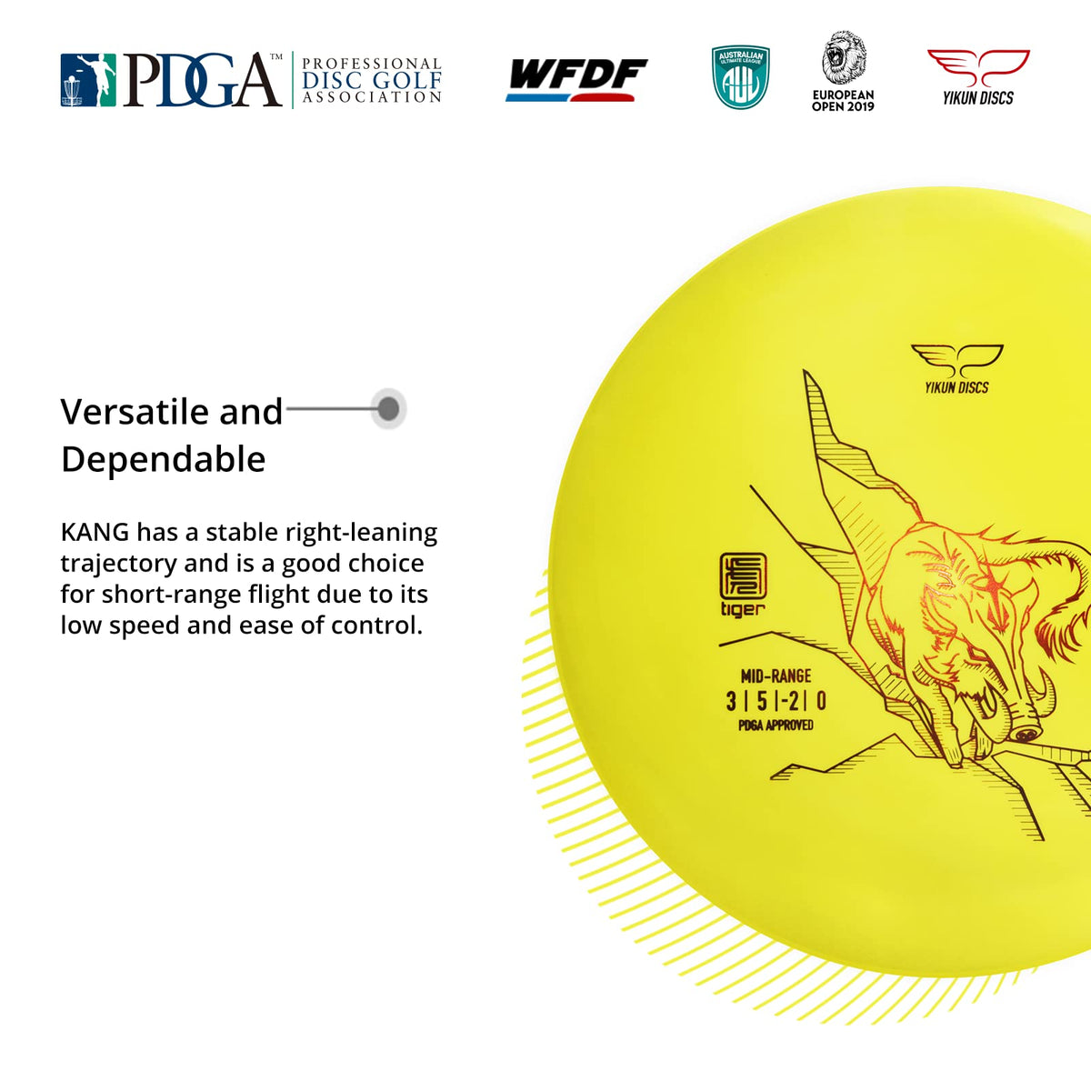 Yikun mid-range disc diameter 8.46 inches for stable flights.