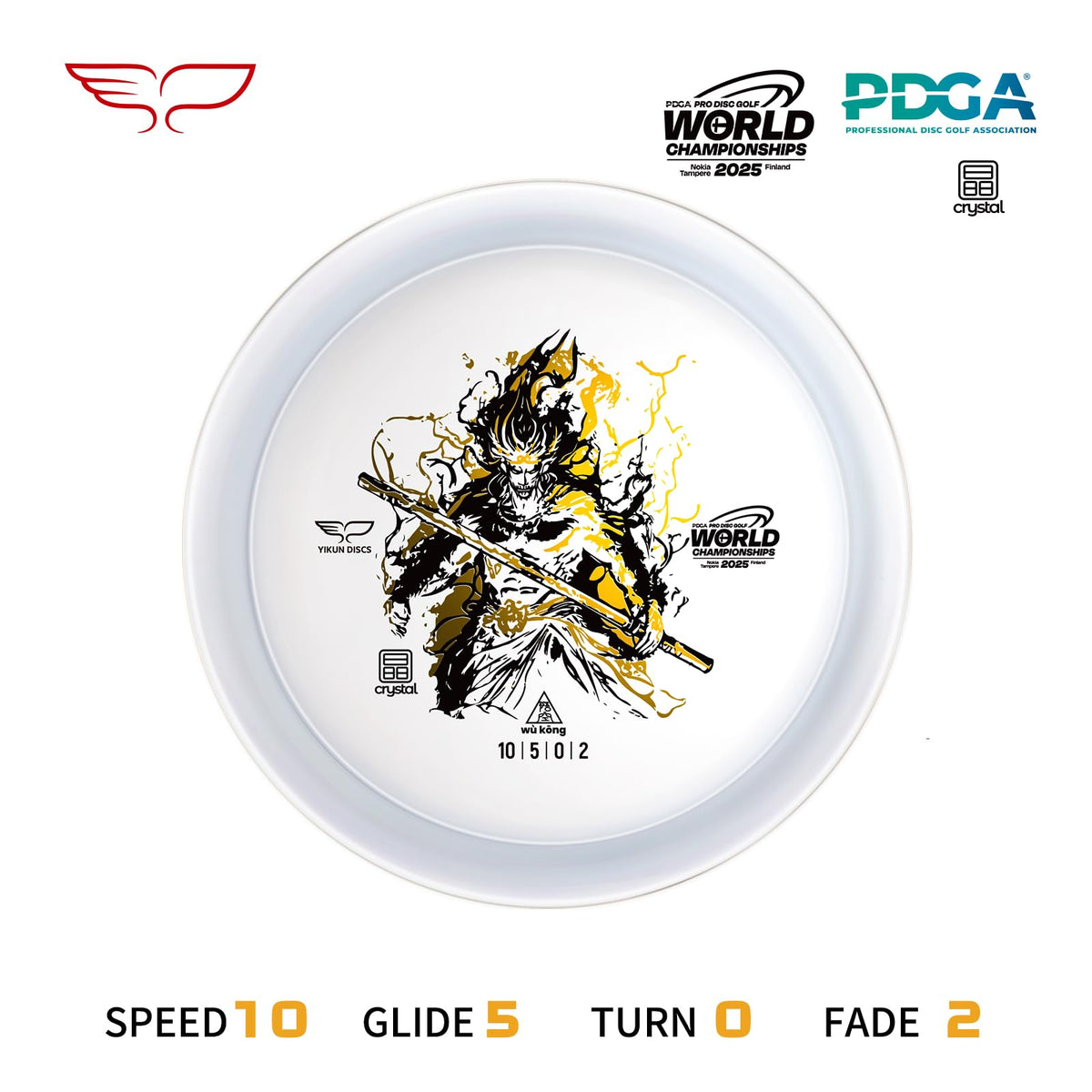 Yikun Discs Pro Worlds 2025 in-hand closeup shows grip-friendly plastic for confident releases.