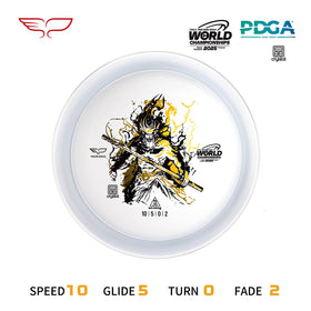 Yikun Discs Pro Worlds 2025 in-hand closeup shows grip-friendly plastic for confident releases.