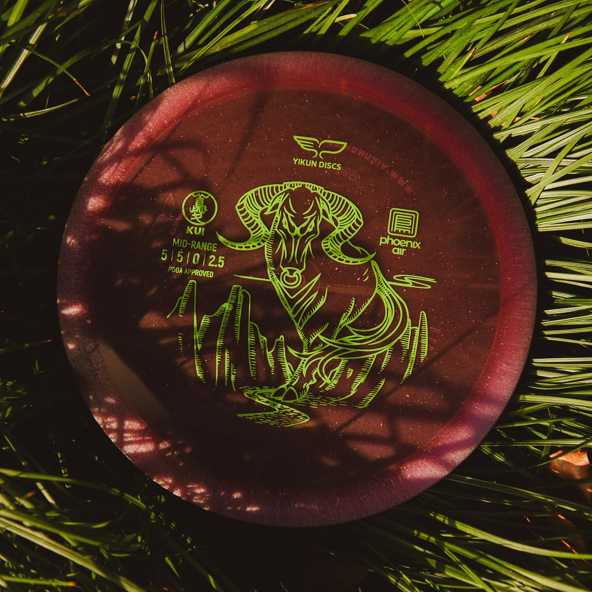 Brightly colored Yikun Kui Midrange Disc for easy on-course visibility