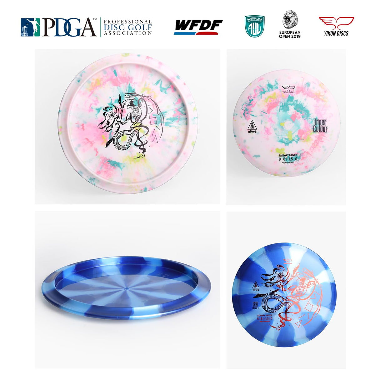 Yikun PDGA fairway driver blue glaze X PDGA approved for competition