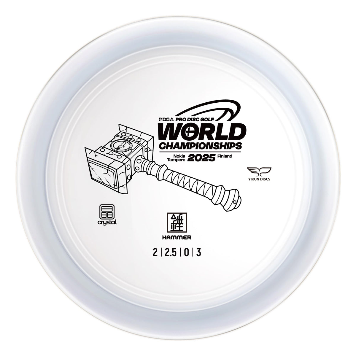Yikundiscs Hammer Crystal Series transparent disc with jewel-like shine for PDGA play and style