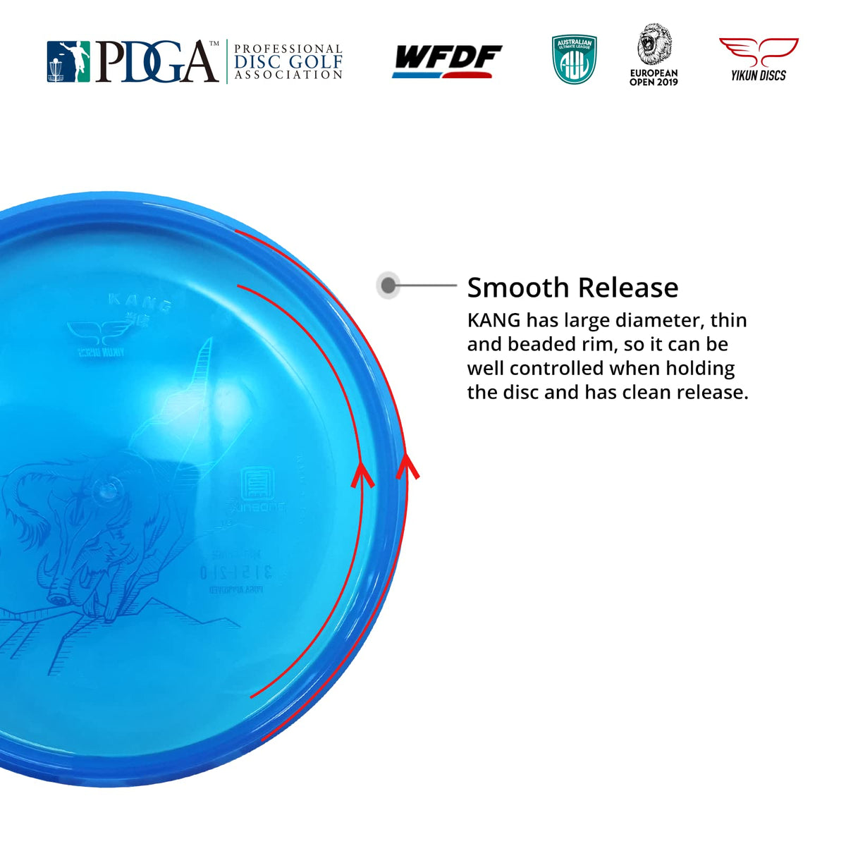 Yikundiscs Kang midrange understable flight supports hyzer flips and touch shots.
