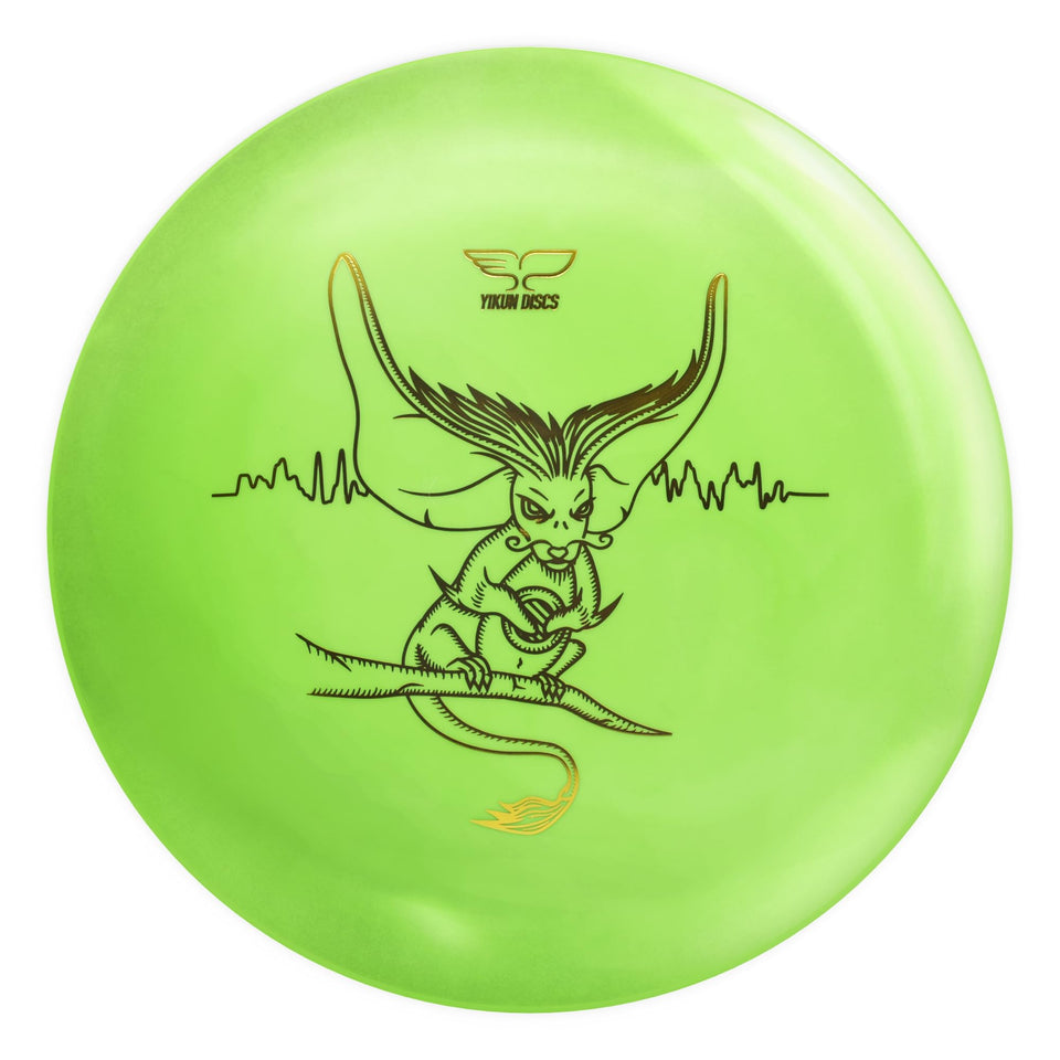 Yikundiscs midrange disc in hand for straight, controlled releases on the fairway.