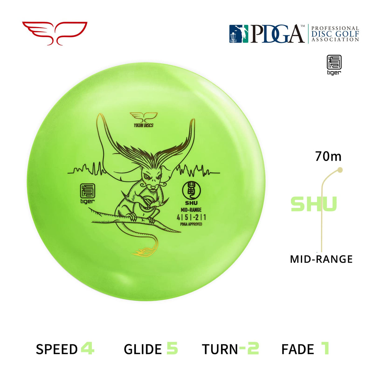 Yikundiscs midrange disc in flight showing stable glide and predictable path.