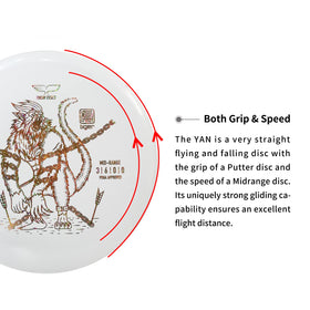 Yikundiscs midrange disc in flight illustrating glide for open courses